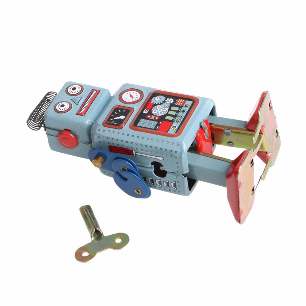 HBB – Robot mécanique Vintage en fer blanc pour enfants, jouet mécanique à remonter, Collection