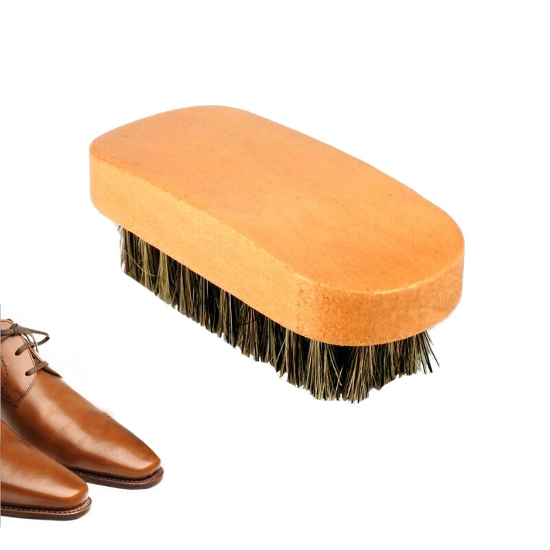 Cepillos para el pelo de cerdo de 9cm de longitud con cerdas de pelo de caballo para botas cepillo de limpieza de cuidado de zapatos para botas de nobuk de gamuza