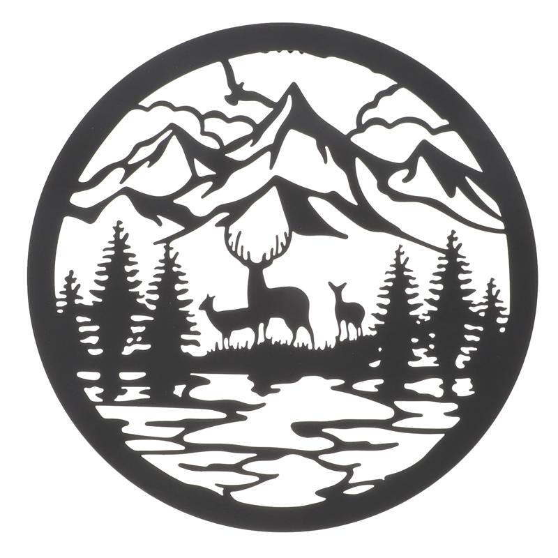 Iron Wall Decoration Circular Hanging Art Indoor Outdoor Metal Silhouette Wall Decor Garden Decoration Garden Accessories: C