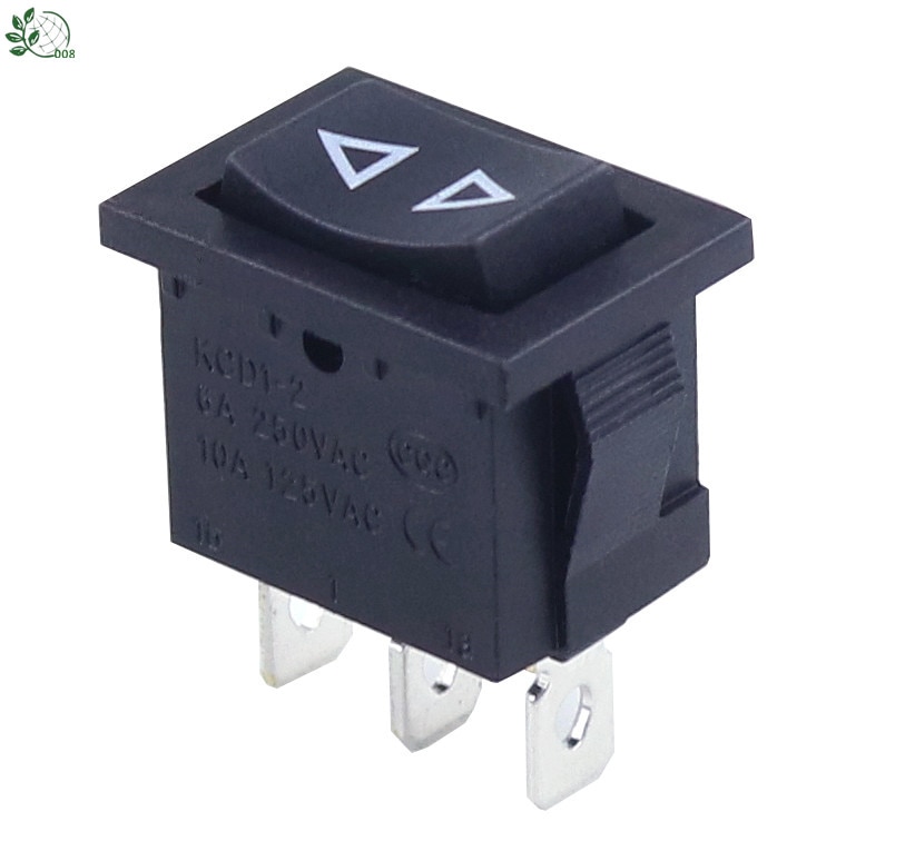 ! 1 Pcs Spdt Mini Black 3 Pin Rocker Switch Ac 6A/250V 10A/125V KCD1