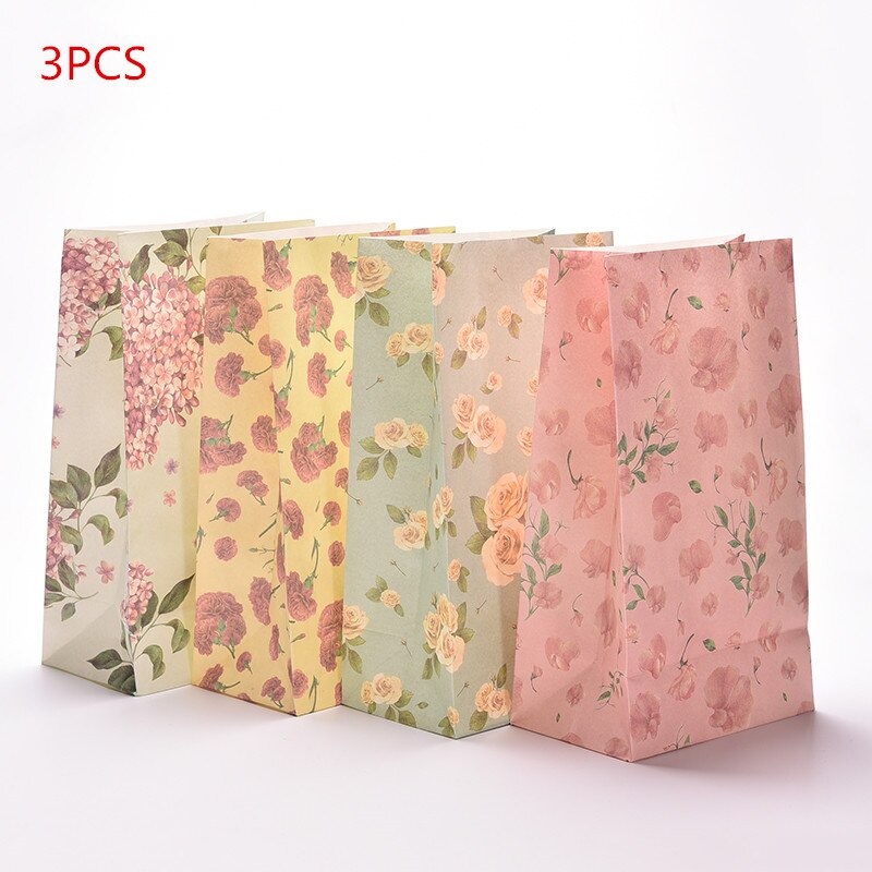 10pcs Paper Bag Brown Kraft Paper Bag Bags Packing Biscuits Candy Food Bread Cookie Bread Nuts Snack Baking Package: 3PCS