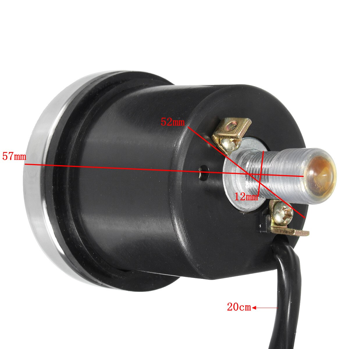 Universal 12V Motorcycle Speedometer Odometer Gauge KMH MPH LED Backlight Black