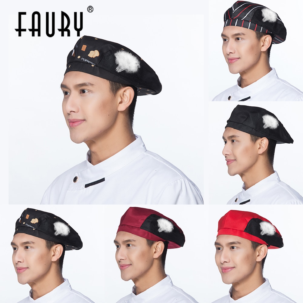 Unisex Chef Hat Food Service Cap Breathable Mesh Cap Restaurant Kitchen Coffee Shop Bar Hotel Baking Waiter Work Hat