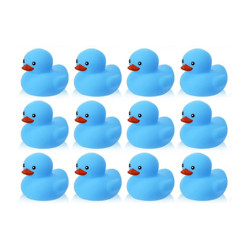 6/12/24/48 piezas patos de goma azules Mini pato conjunto juguetes patos de goma chirriantes lindos patos flotantes para recuerdo de de cumpleaños: Negro