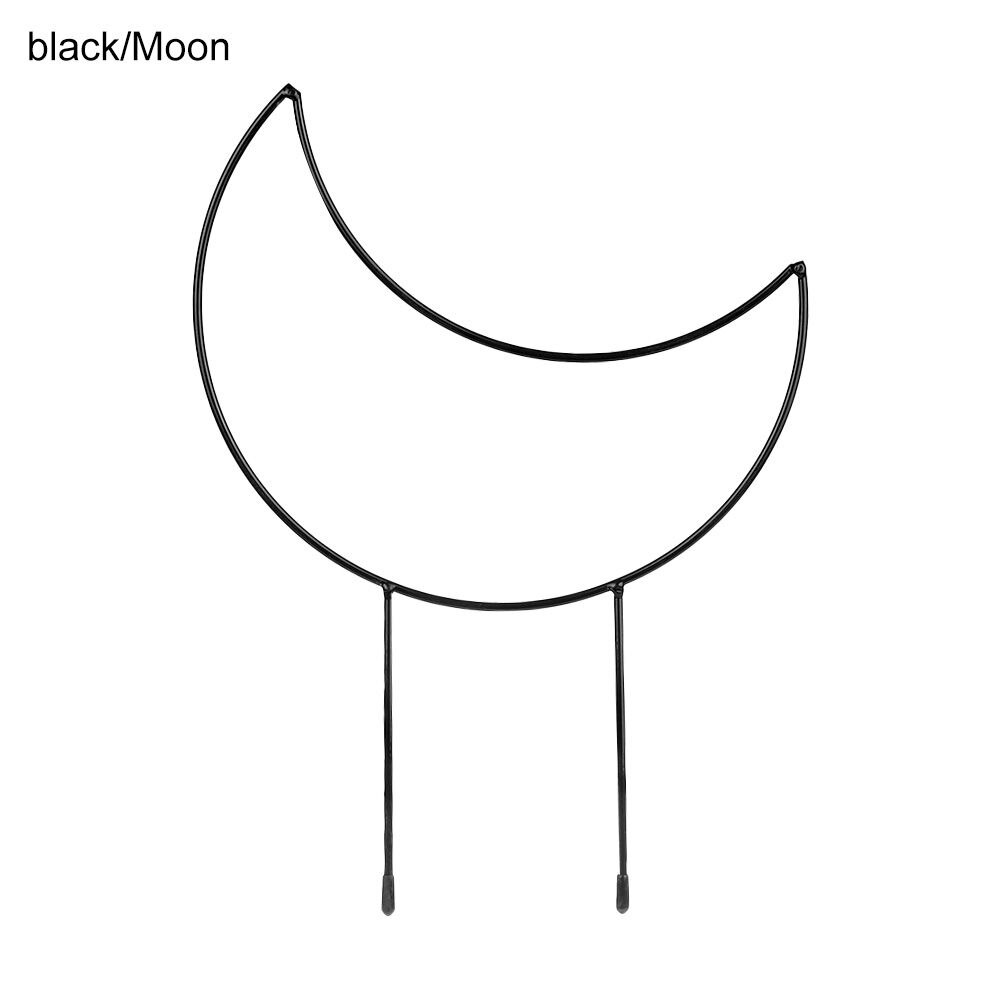 Garden Plant Support Climbing Frame Multi-shaped Iron Art Metal Indoor Outdoor Fixing Rod Garden Modeling: black-Moon