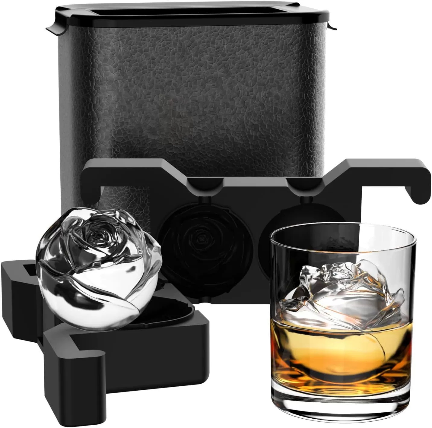 Large Ice Cube Tray Maker 2 Inch Clear Square Crystal Clear Ice Cube Maker for Cocktail,Whiskey & Bourbon Drinks for Men: Blue