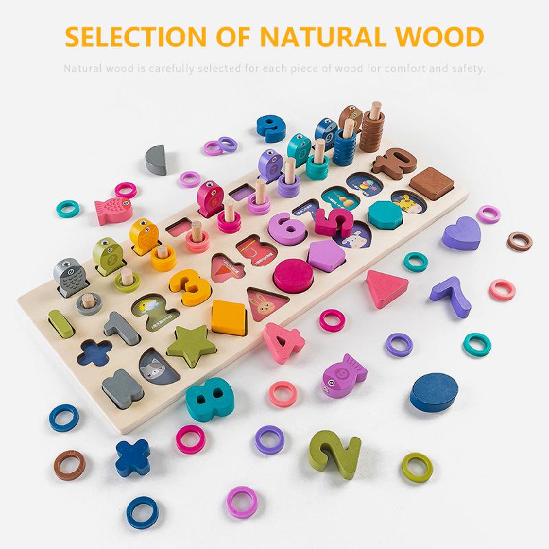 Kind Mathematik Früh Lernen Spielzeug Puzzle Bord Zählen Anzahl Alphabet Kognition Spielen Spiele Montessori Pädagogisches Holz Spielzeug Für Kind