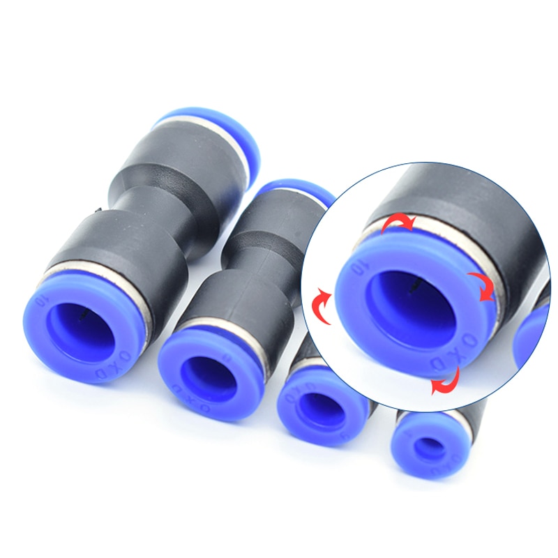 PU4 PU6 PU8 PU10 PU12 PU14 PU16 Pneumatische Montage 8Mm Tot 8Mm, buisleidingen Duw In Snelkoppeling Connector