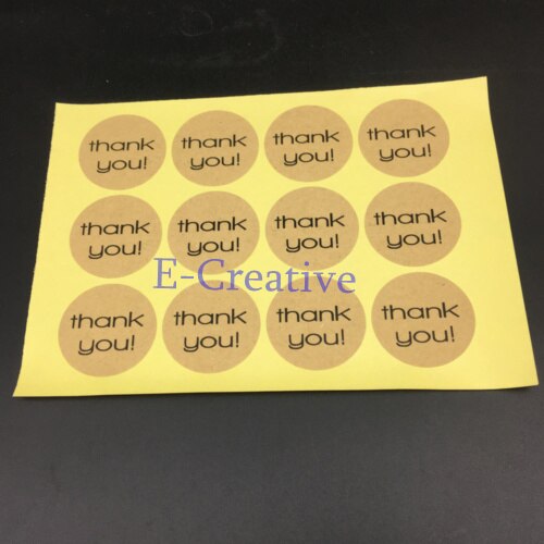 240 stuks vintage ronde bedankstickers kraft sticker 30*30mm