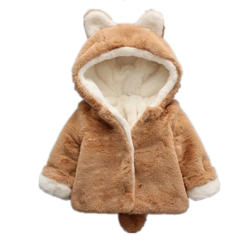 Meisjes Warme Jassen Winter Kids Leuke Dikke Fluwelen Hoodies Voor Baby Jongens Kinderen Cartoon Bovenkleding Jassen 2 3 4 5Y kleding Meisjes