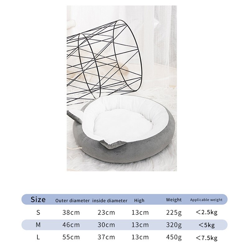 Lit rond et doux pour animaux de compagnie, niche d'hiver pour chiens et chatons, panier de couchage pour chatons et chatons, coussin de canapé confortable