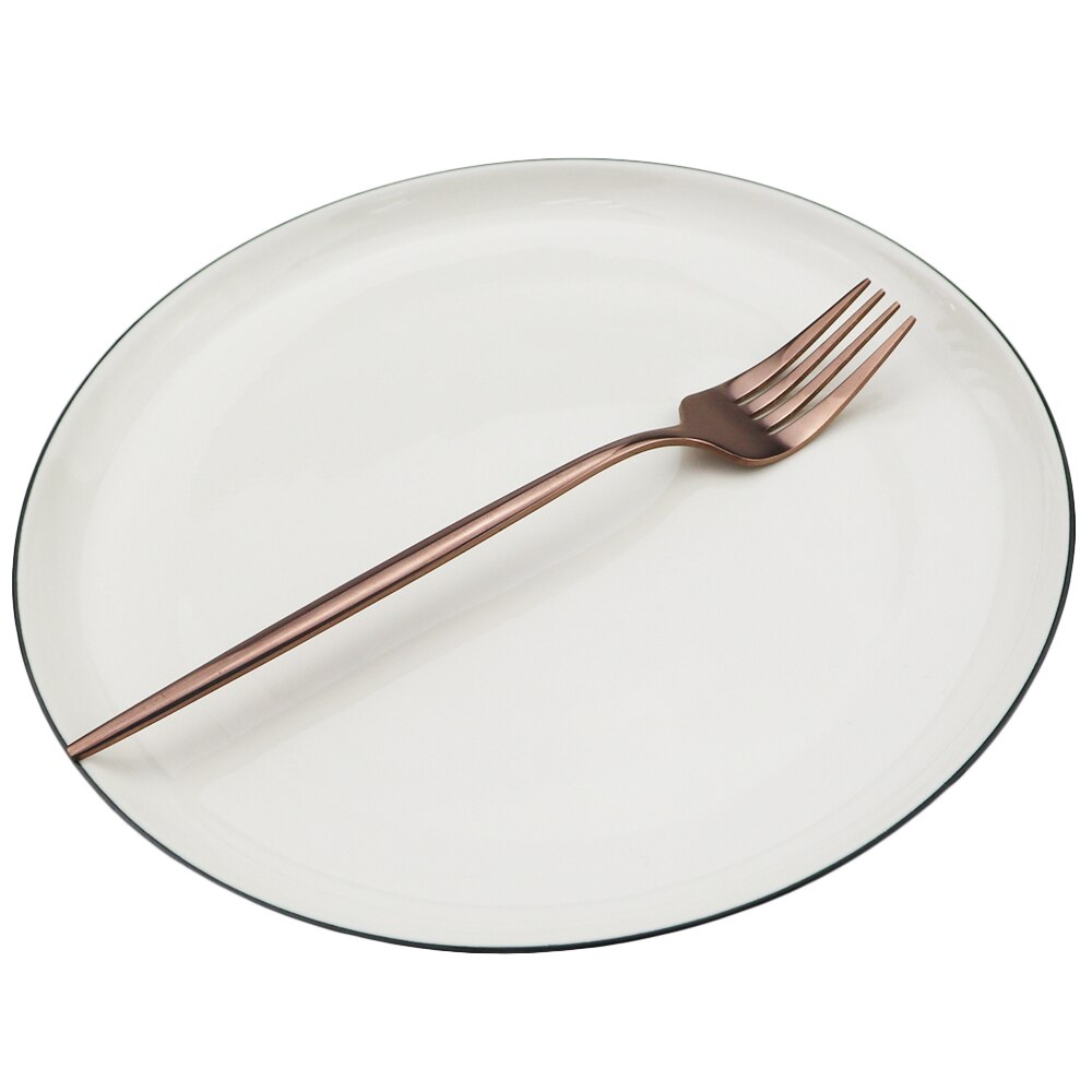 8pcs Rainbow Dinnerware Fork Set 18/10 Stainless Steel Flatware Fork Set Gold Cutlery Set Home Silverware Tableware Accessories: 8pcs rose