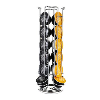 Soporte giratorio para cápsulas Nescafé Dolce Gusto, estante de almacenamiento de Metal, 24 tazas: 24 cup-Silver