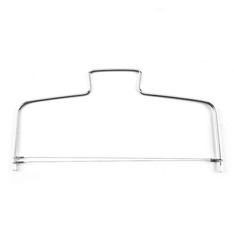 1PC Stainless Steel Adjustable Wire Cake Cutter Slicer Leveler Device Cake Bread Slicer Cutter DIY Bakeware Kitchen Tool: Double Line