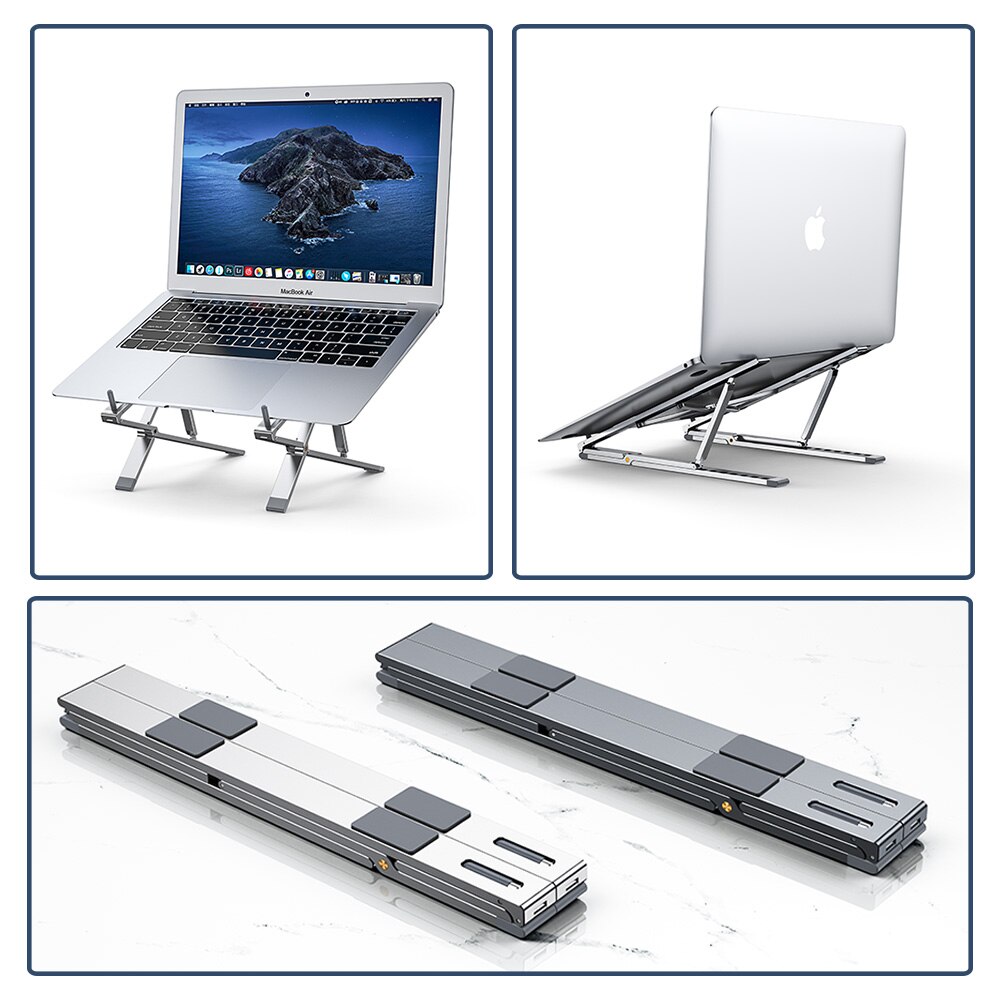 Oatsbasf Portable Laptop Stand For Macbook Pro Air Ipad Tablet Notebook Holder Mini Foldable Laptop Bracket Riser Cooling Stand