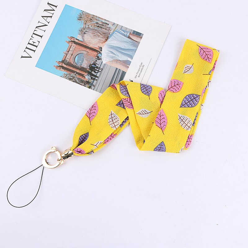 Mobile silk Lanyard neck strap for key card phone string kawaii wrist strap hand key cord necklace phone holder rope: 1