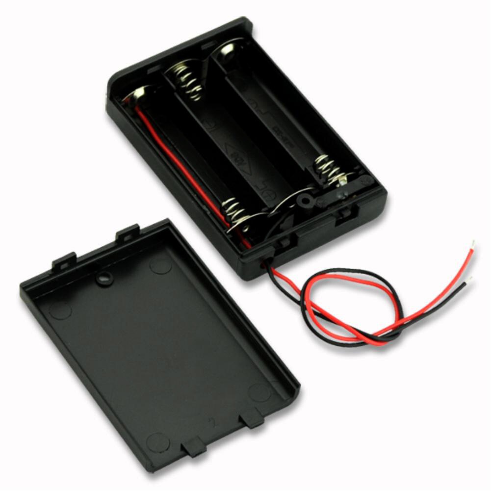 1Pc 4/3/2x AA Durable Plastic Battery Holder 4 Size Portable AA Battery Box Case Wire Supports 1.2V 1.5V Battery