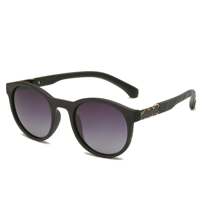 Gafas de sol Polaroid Tr90 redondas y flexibles, lentes de sol cuadradas de goma para conducir, gafas de pesca, famosa, anteojos de sol polarizados para hombre y mujer: 12-KMJ810-C5