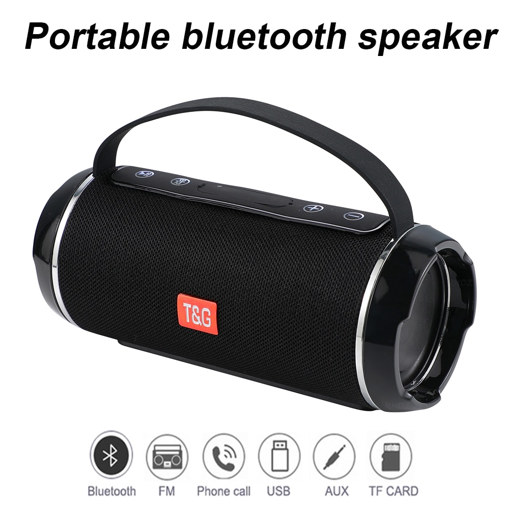 20W portable bluetooth speakers TG116C outdoor stereo subwoofer bass wireless mini column speaker with USB TF FM radio AUX MP3