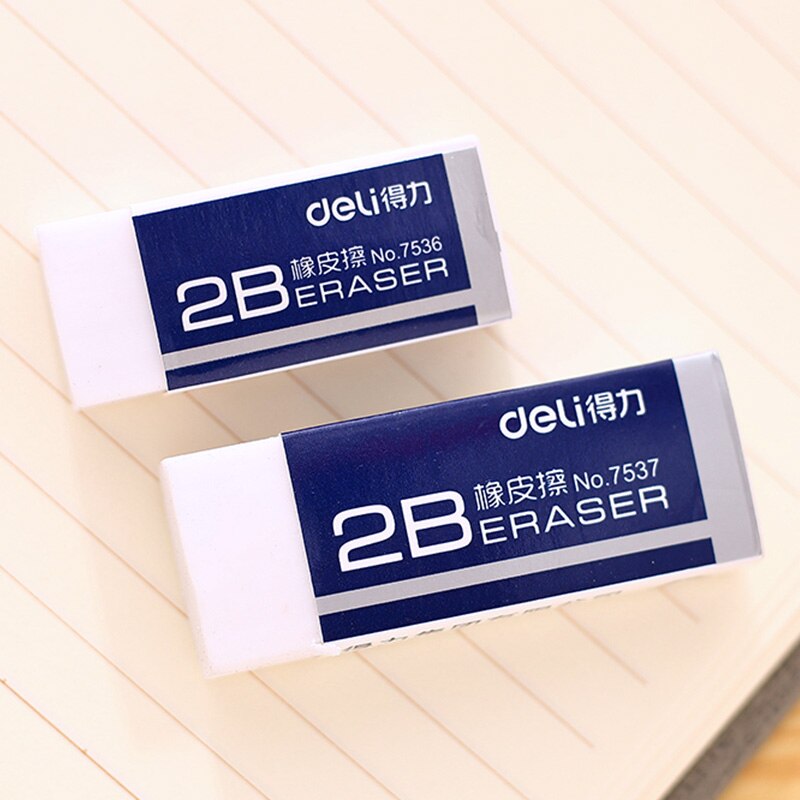 4Pcs 2B White Rubber Eraser Gomme Elastic Borracha Escolar Exam Art Drawing Eraser No Debris Clean School Statonery Deli 7536