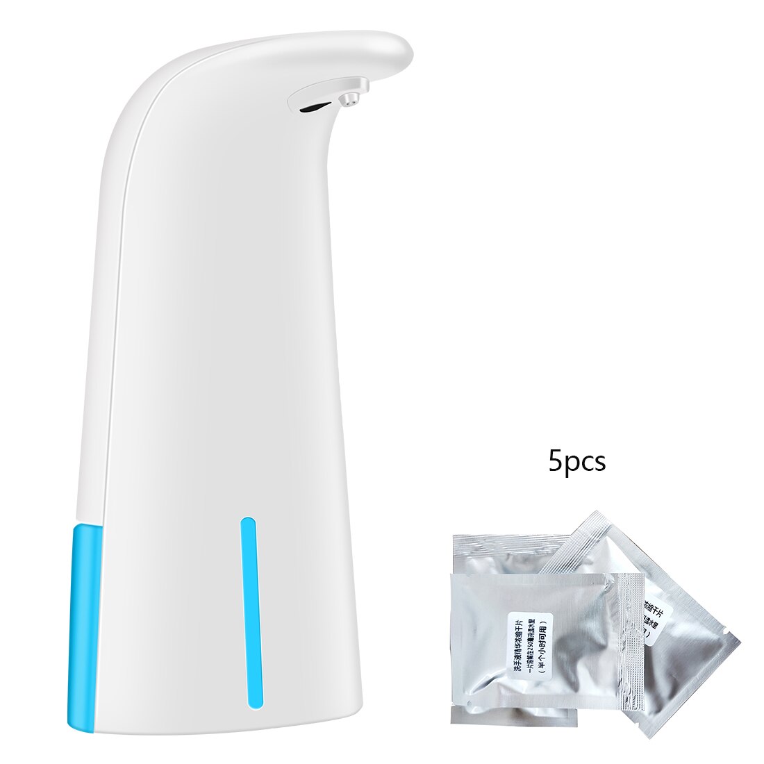 250ML Wall-mounted Washing Mobile Phone Child Baby Soap Dispenser Automatic Induction Soap Dispenser Foam Hotel Hand Sanitizer: White Batteryand5pcs