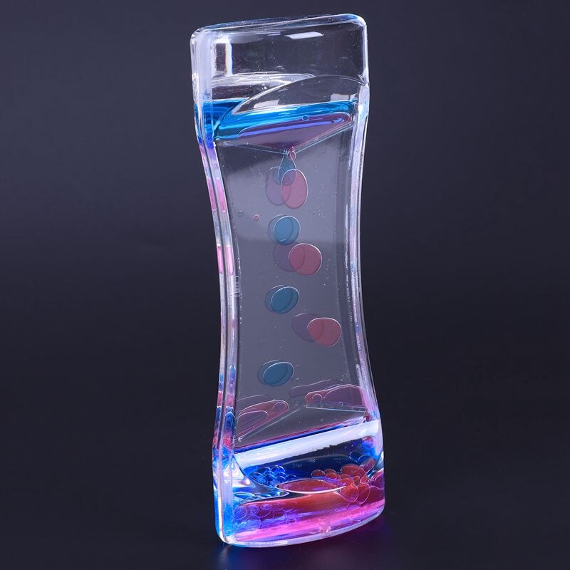 Liquid Timer Bubble Motion Timer for Sensory Play Visual Bubble Gravity Blue+Rose Red
