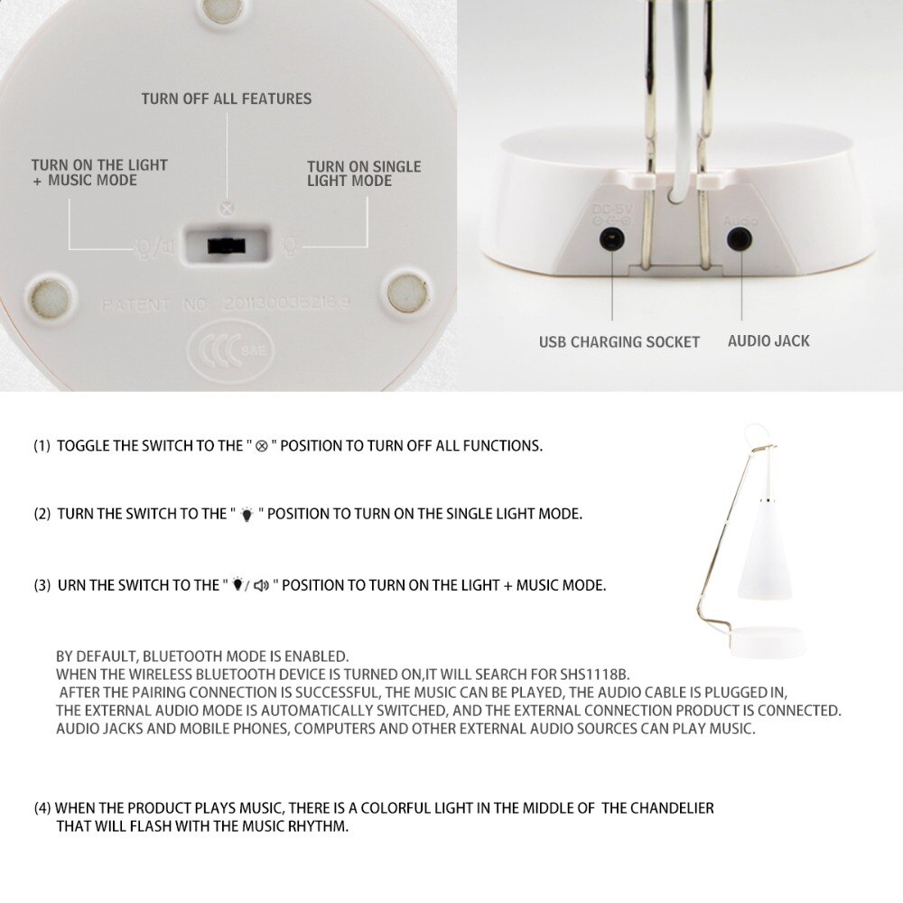 Touch Sensor LED Table lamp Bluetooth Speaker USB Rechargeable Desk lamp led study Reading Book lights for home bedroom lighting