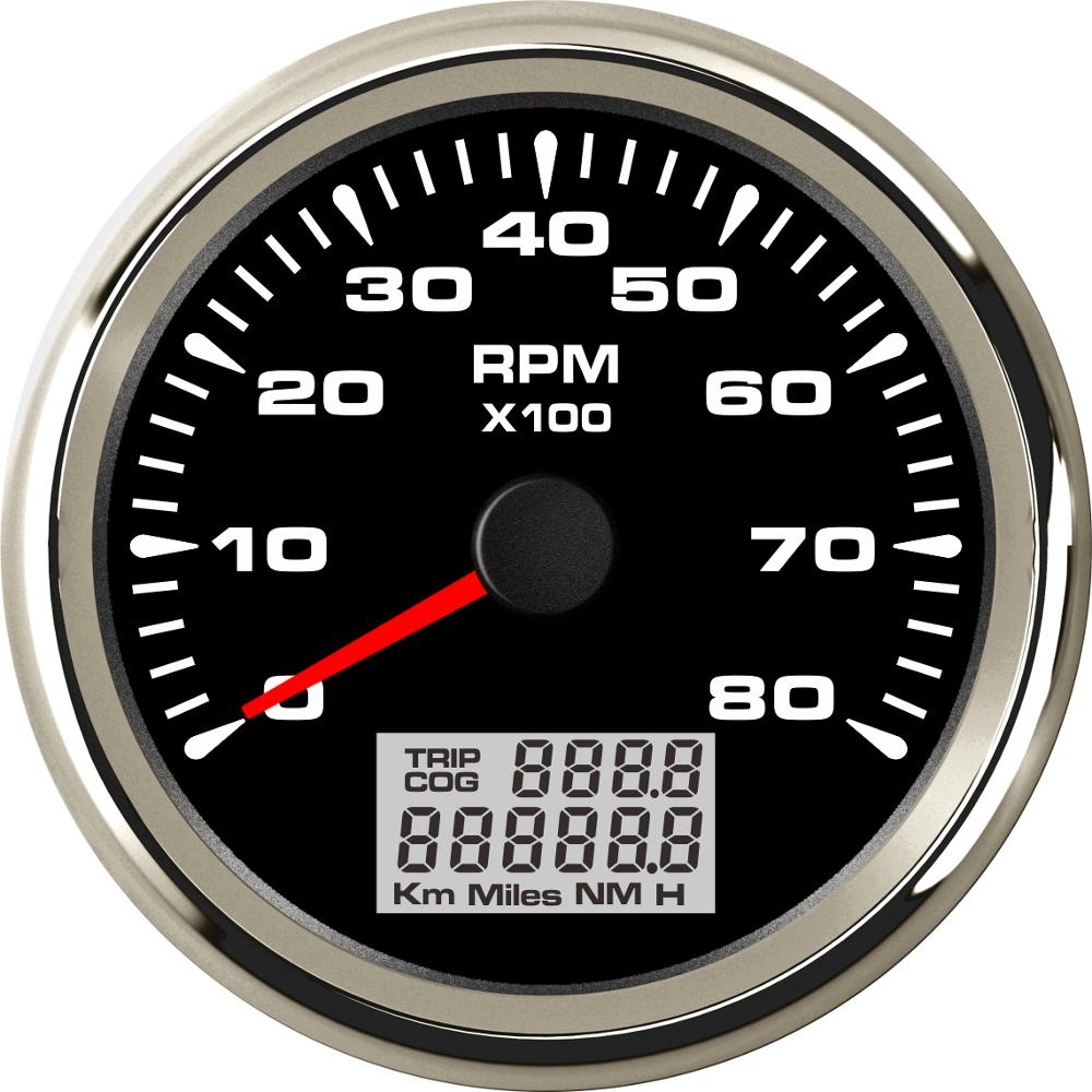 Universal 85mm rpm omdrejningstæller måler 0-3000 rpm /0-4000 rpm /0-6000 rpm /0-8000 rpm marine lcd omdrejningsmålere med trip timetællere: Bs 8000 omdr./min