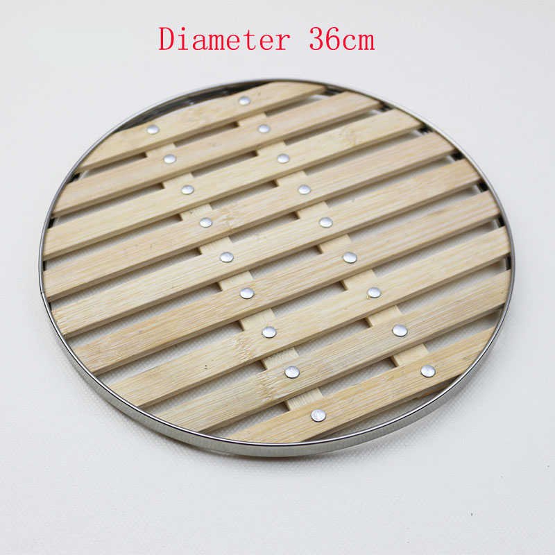 Thickened bamboo steamer with stainless steel steamer bread frame Dessert fish meat food steamer Dumpling Cooker Dim Sum Basket: 36cm