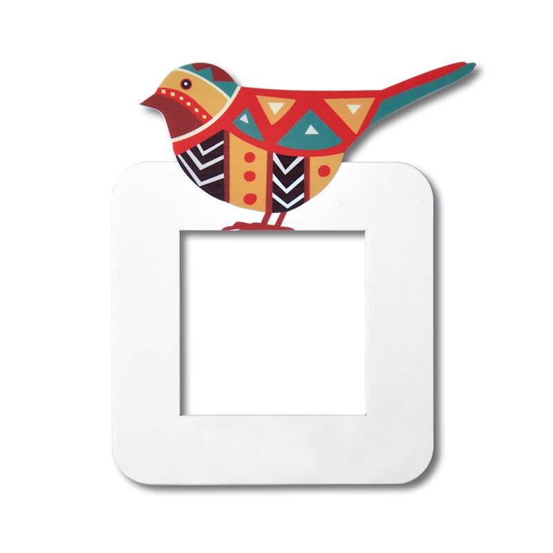Bon augure oiseau interrupteur décoration pâte moderne Simple cadre couverture prise Protection couverture peut être carte peut coller Stickers muraux