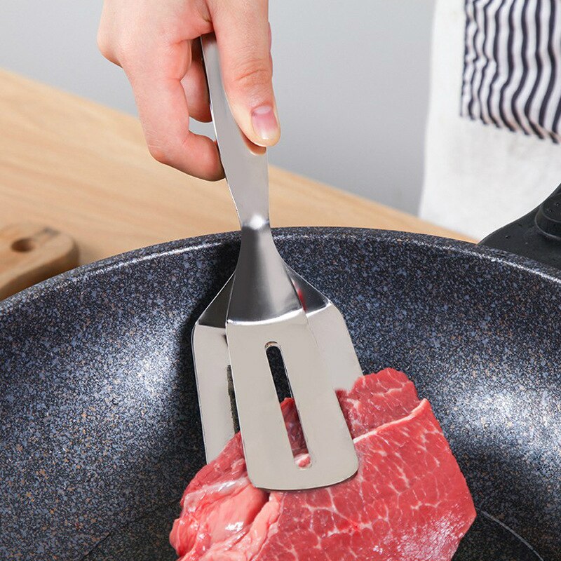 Rostfritt stål grillklämma bbq kötttång stekt mat spade bröd biff metalltång grönsaksklämma köksbakverktyg