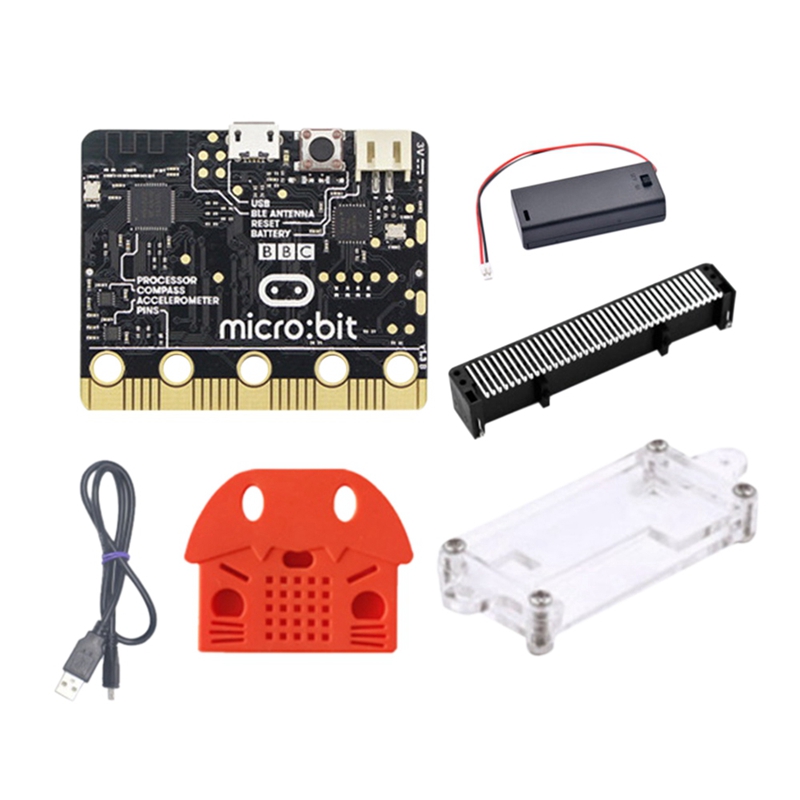 BBC Micro:Bit Go Kit with Horizontal Terminal Connector+Protective Case+Shell Programmable Learning Development Board: Default Title
