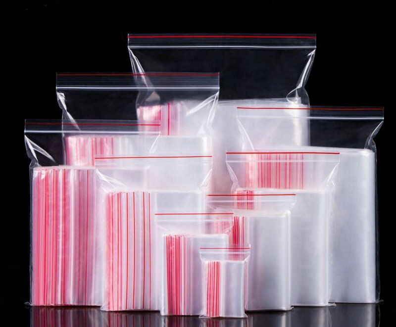 100 teile/los 9 größe Klar Kunststoff Poly Beutel Griff Wiederverschließbaren Postleitzahl-sperren Beutel Kleinigkeiten Selbst Dichtung Lagerung Tasche