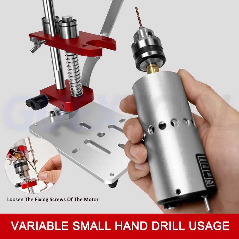 Mini taladro de prensa de CC, Micro taladro de banco B10, Portabrocas de 0,6-6mm, TALADRADORA DE BANCO portátil, Motor 775, Metal, Jade, madera, herramientas para manualidades DIY Perforación de pulido y pulido Pequeño