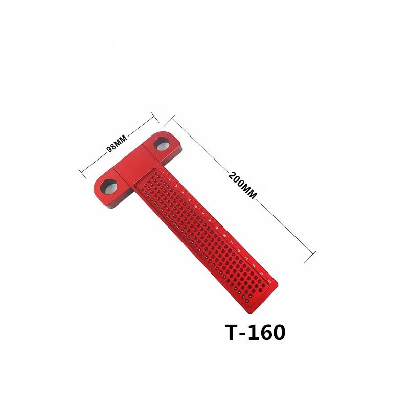 Holzbearbeitung Scribe 400mm T-typ Quadrat Herrscher Loch Ritzen herrscher Zeichnung Kennzeichnung Gauge Gekreuzte-out Messung Carpenter werkzeuge: Rot