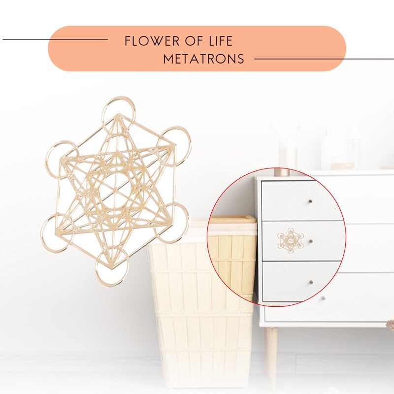 4Pcs/Set Metal Energy Decor Sticker Flower Of Life