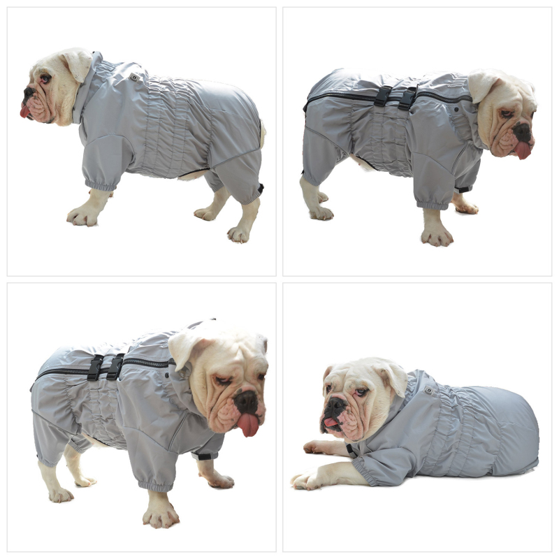 French Bulldog Clothes Jumpsuit Waterproof Clothing English Bulldog Dog Raincoat Pit Bull Terrier American Bully Pitbull Costume: gray / B-M