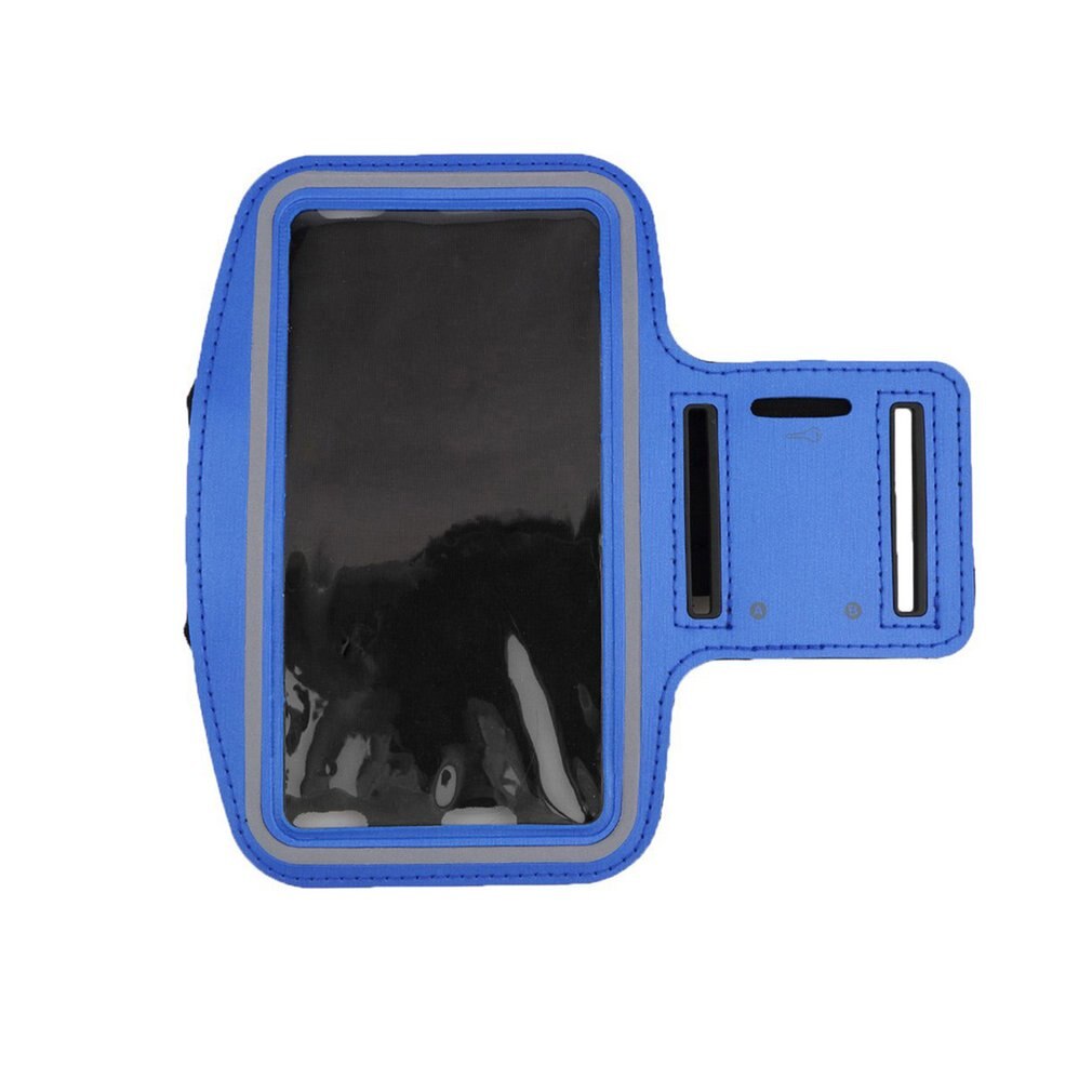 Vandtæt løbende jogging sport neopren armbånd cover cover holder med reflekterende stribe til iphone 6 plus: Mørkeblå
