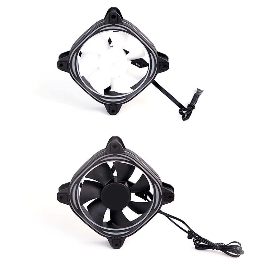 Mute 6 Pin 7 Blades Rgb Led Verlichting Computer Pc Case Cooling Fan Heatsink Koeler