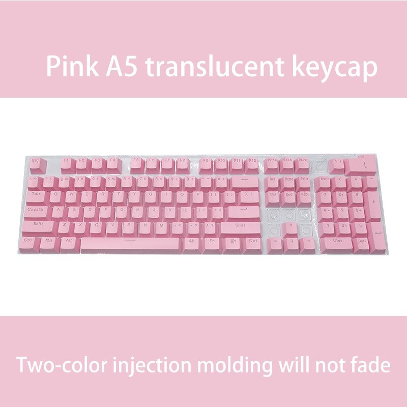 Teclas blancas 104 para teclado mecánico, teclas de juego resistentes al desgaste, sin aceite, color blanco