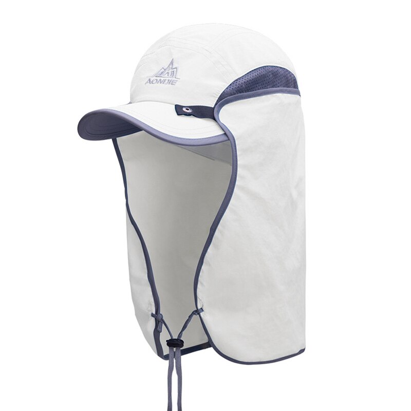Fisk hat hat solskærm cap upf 50 aftagelig til løb vandreture klatring udendørs: Hvid
