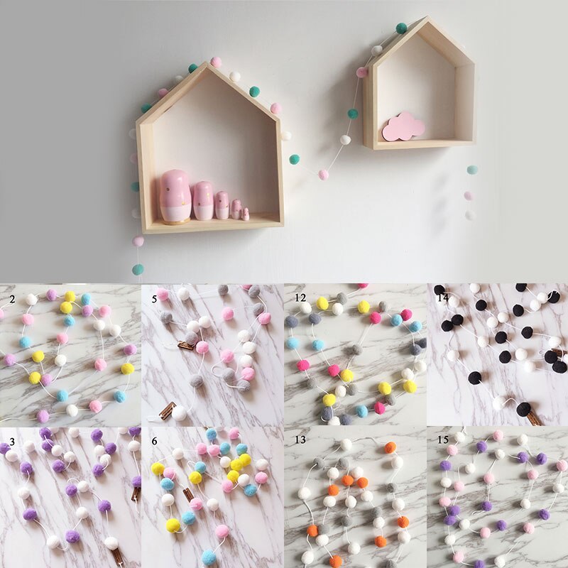 2M Pompoms Soft Pom Poms String Fur Ball Arts Toys Crafts DIY Apparel Sewing Fabric Supplies Wedding Home Decoration