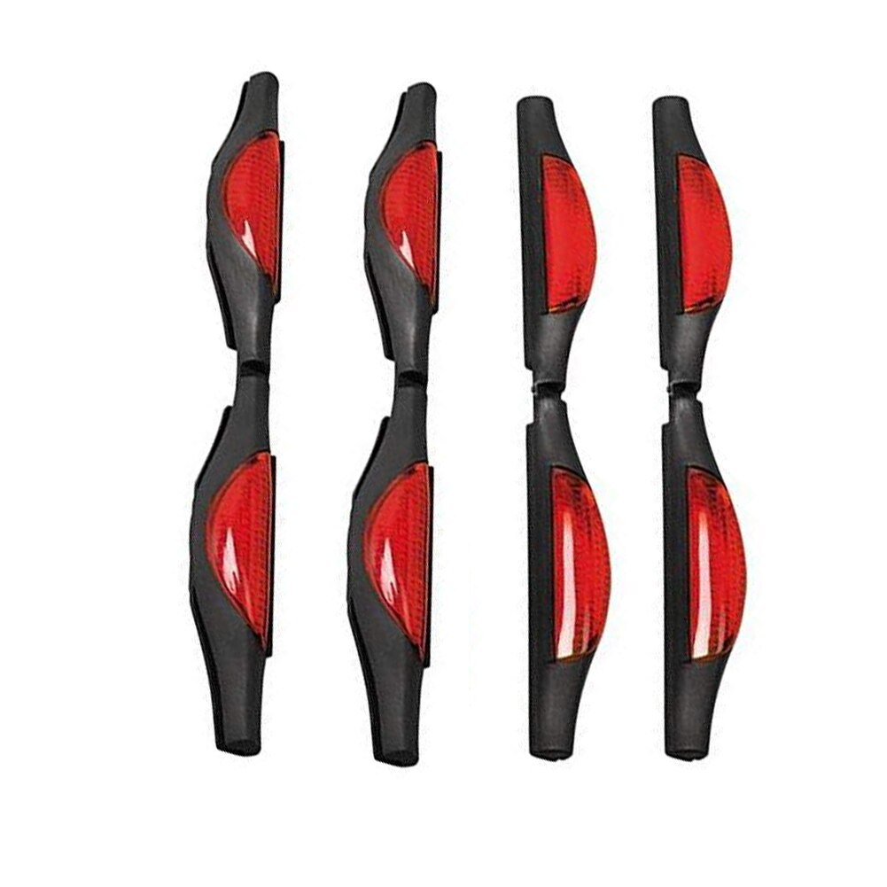 4 stk/pakke klistermærke auto strip ridsebeskyttelse styling bildørbeskytter kantbeskytter reflektor kofanger anti kollision: Rød