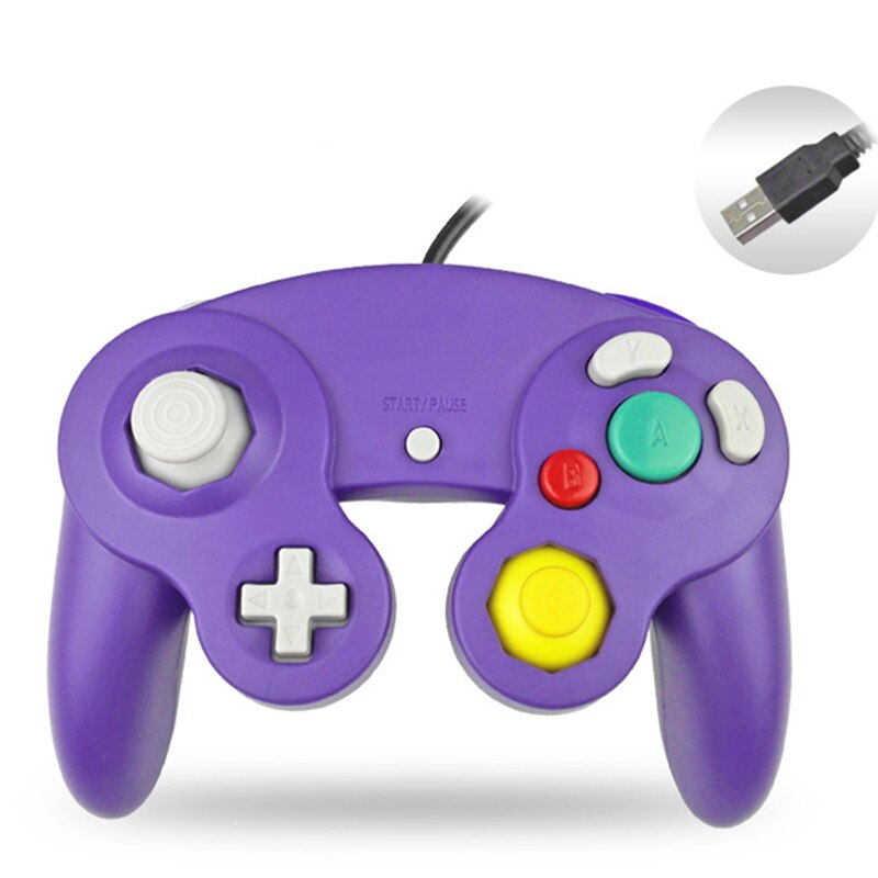 PC USB Bedrade Controller Joypad Joystick Voor Nintendo Gamepads Voor NGC GC Voor MAC Computer Gamepad Voor Gamecube: Purple