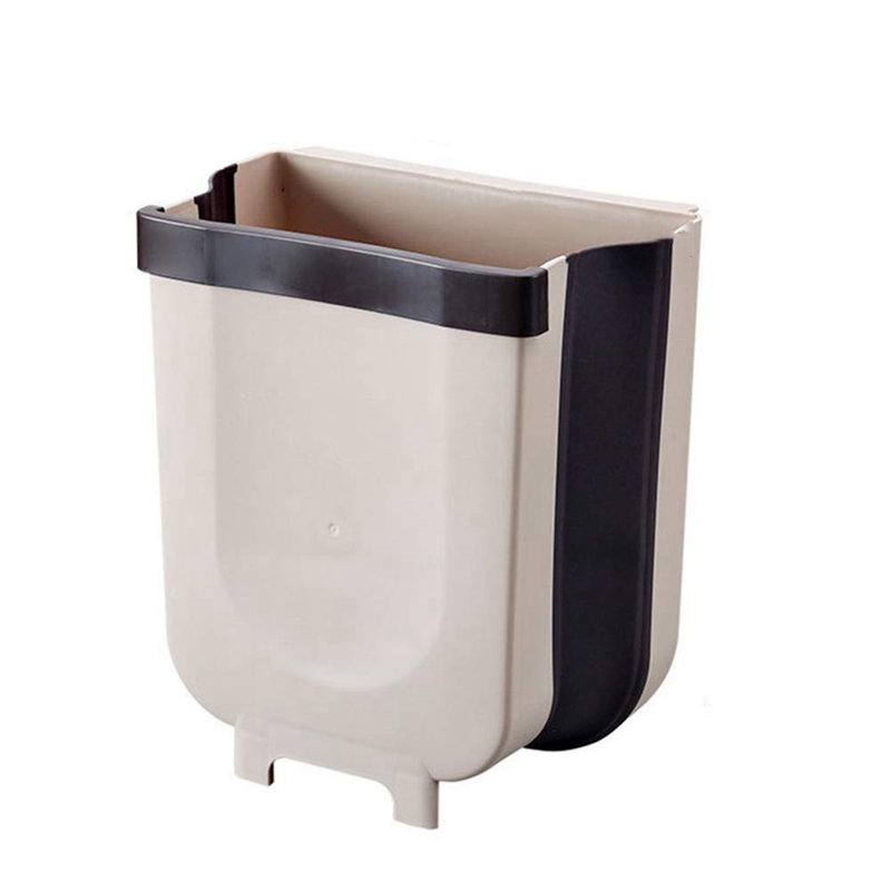 Tragbare Hängen Mülleimer Faltbare Mini Papierkorb Mülleimer Für Hängen Über Küche Schublade Schrank Schlafzimmer Schlecht: Braun