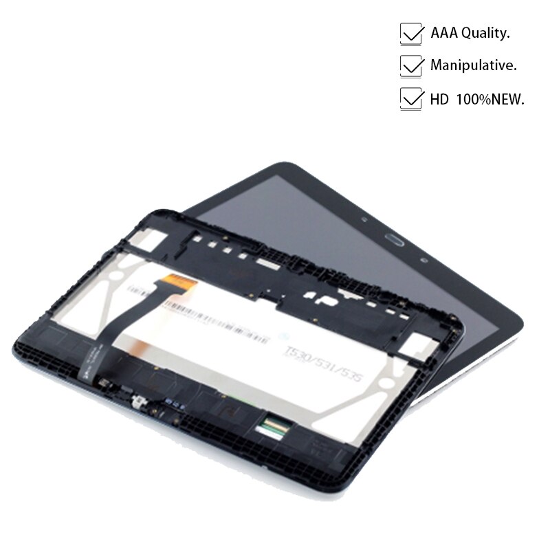 Pantalla LCD Original de 10,1 pulgadas para Samsung Galaxy Tab 4 SM-T530 T535, pantalla táctil, ensamblaje digitalizador de pantalla LCD con marco: Black with frame