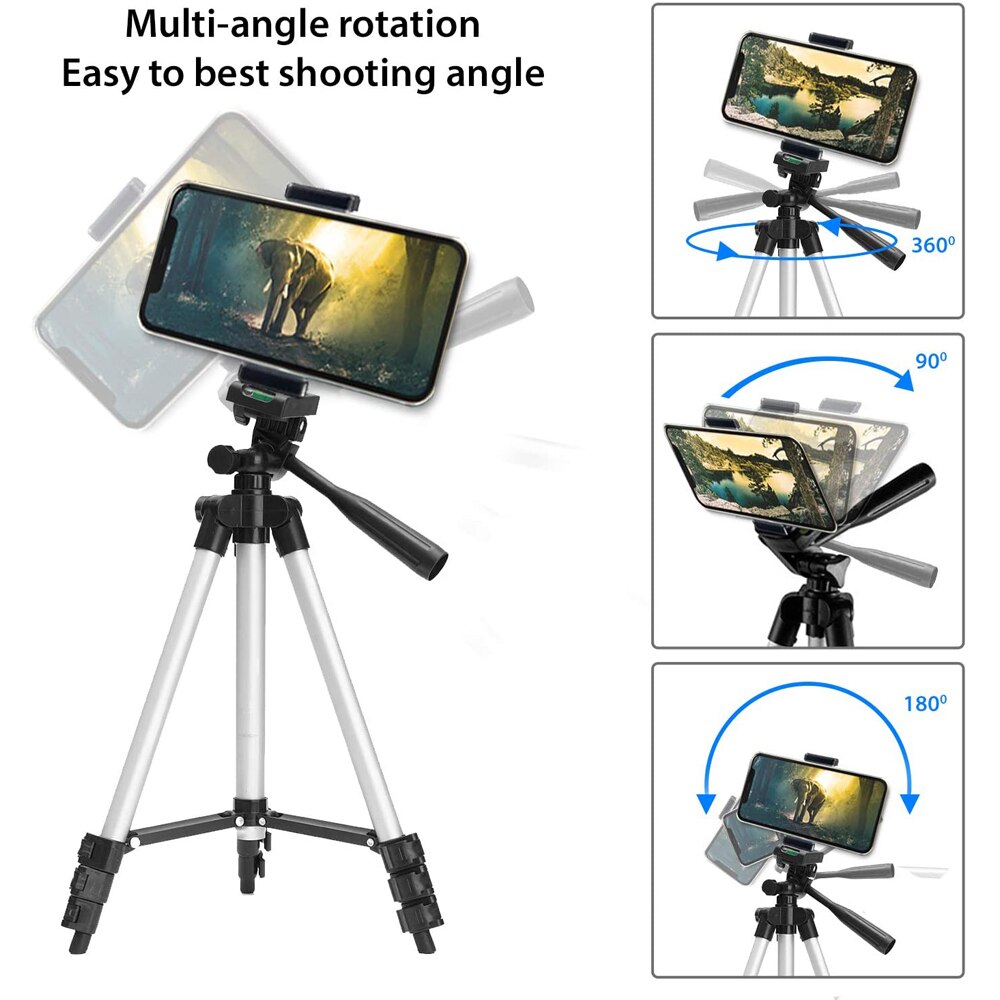 Aluminum lightweight portable camera tripod for smartphone camera go pro photography and video (65 cm / 102 cm / 134 cm)