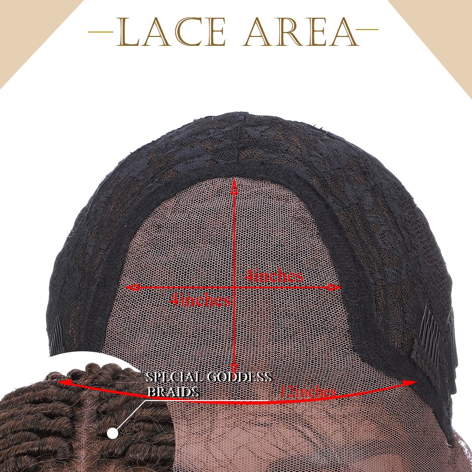 My-Lady 25inches Synthetic Lace Front Braids Wig Braid For Black Woman Long Culy African Hair Faux Locs Goddess Braided Wigs