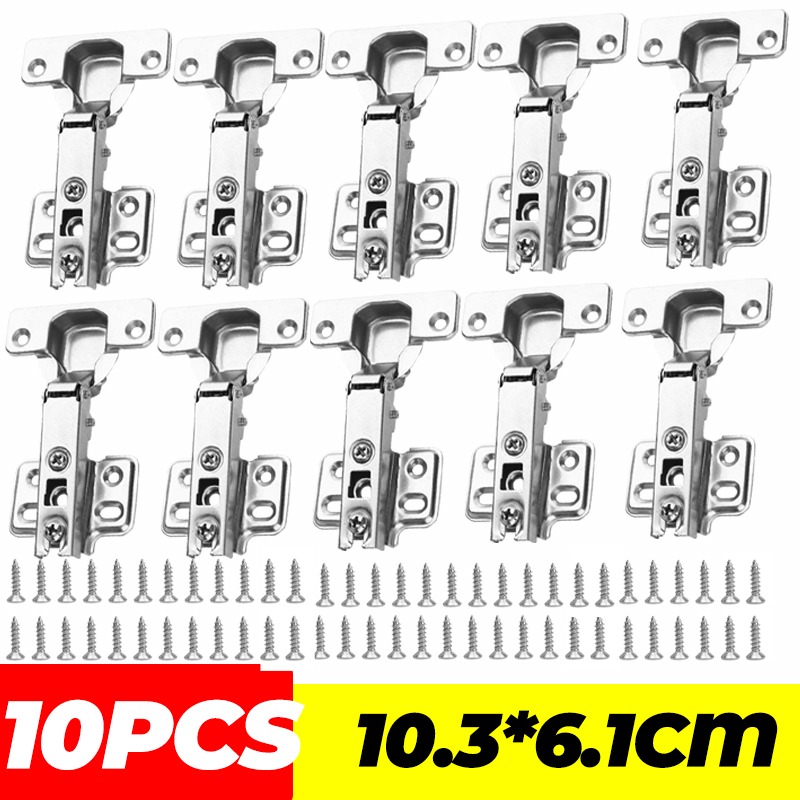 Bisagra para gabinete de muebles, bisagras ocultas de Cierre Suave, amortiguador de cierre oculto, bisagra de acero para puerta de armario de cocina con tornillo: TRANSPARENT
