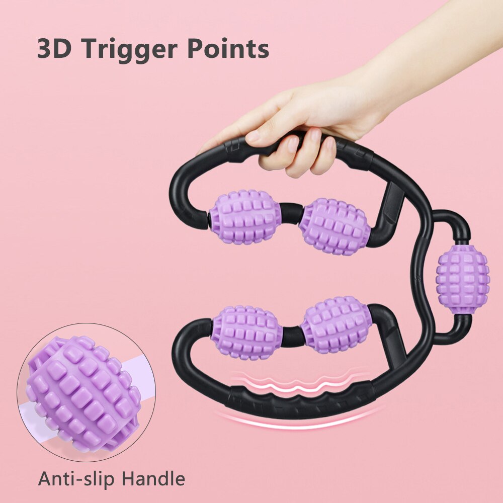 Ruota Massaggiante a U - Massaggiatore Trigger Point per Rilassamento Muscolare Corpo Intero - Yoga Pilates Sport